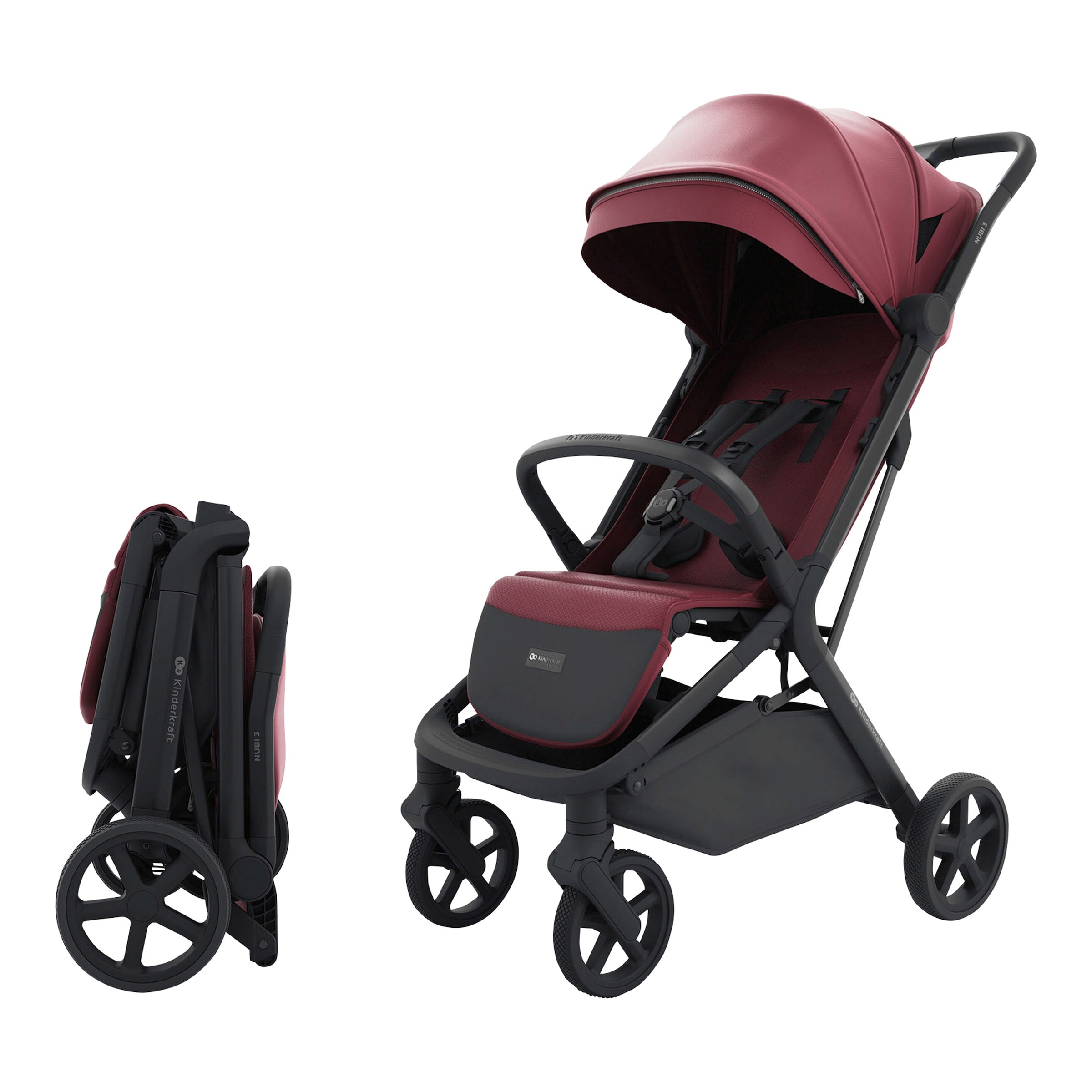 Kinderkraft Buggy NUBI 3 dunkelrot