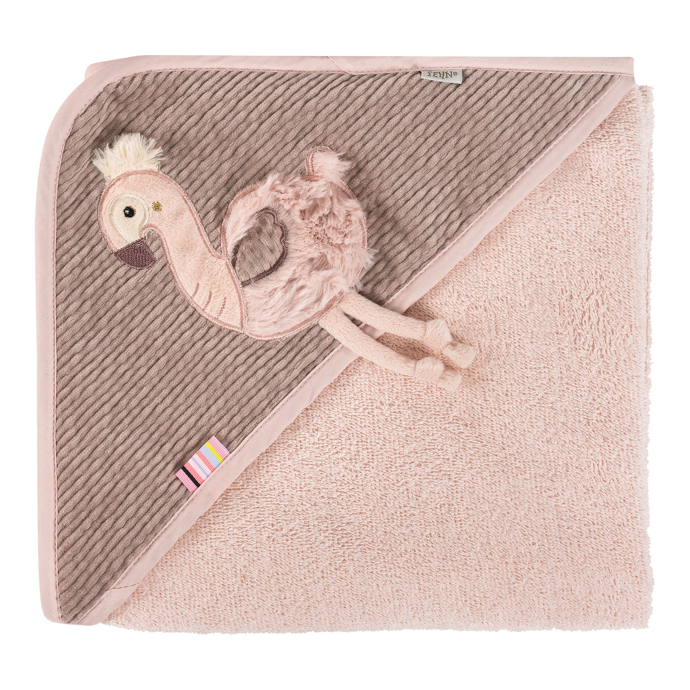 Fehn Kapuzenbadetuch 80x80 cm rosa