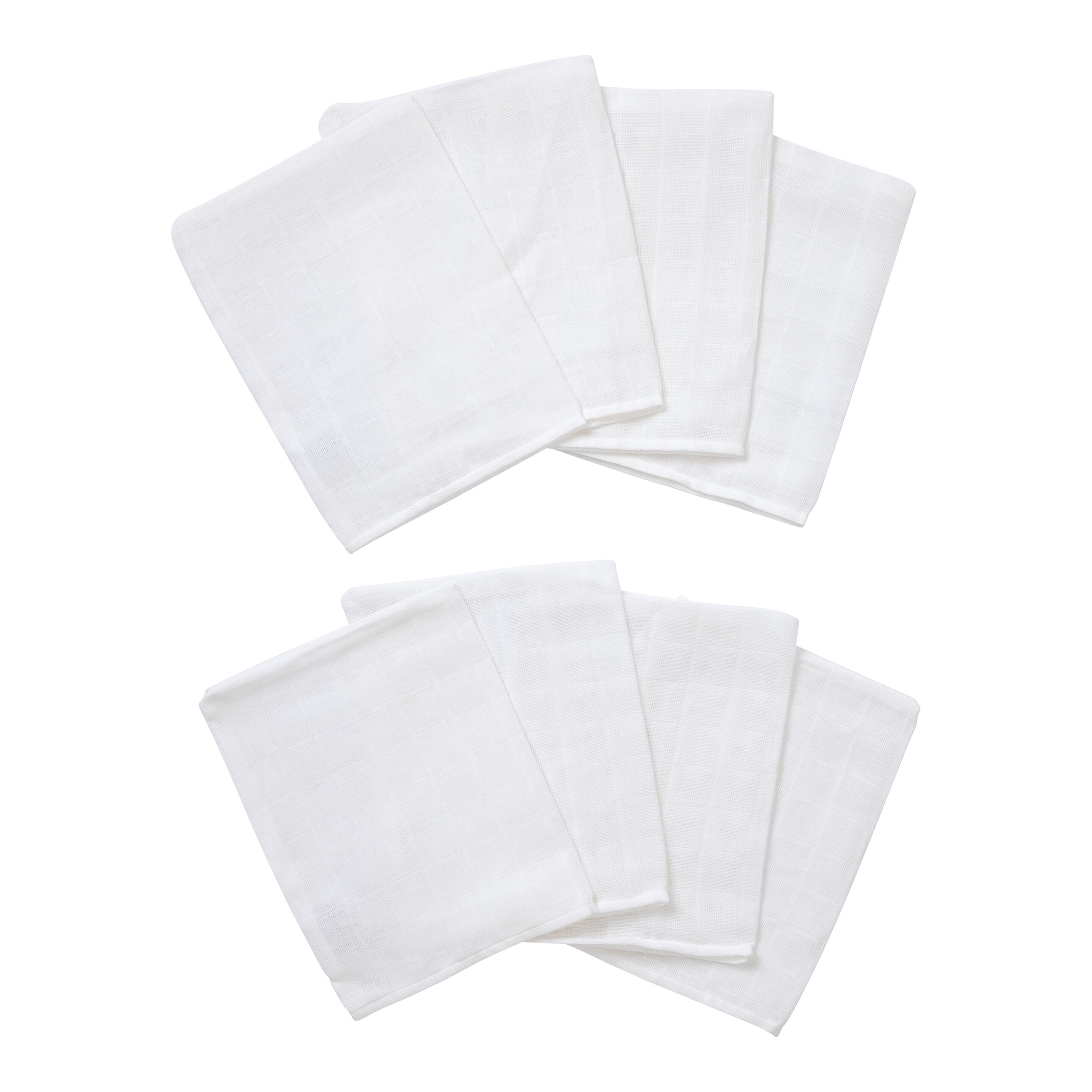 Bornino Lieblinge 8er-Pack Mullwaschlappen 15x20 cm weiß