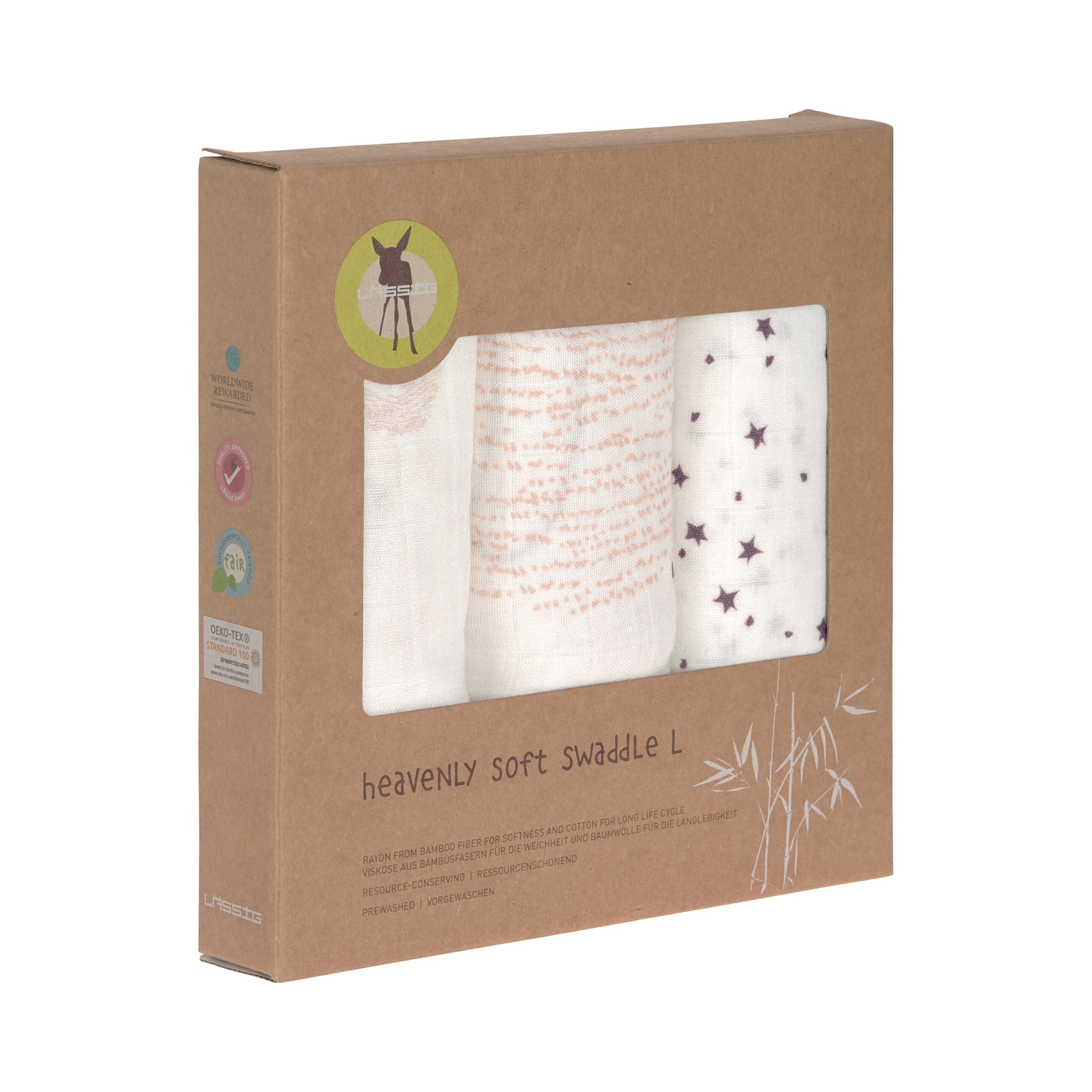 Lässig 3er-Pack Mullwindel Soft Swaddle L 80x80 cm