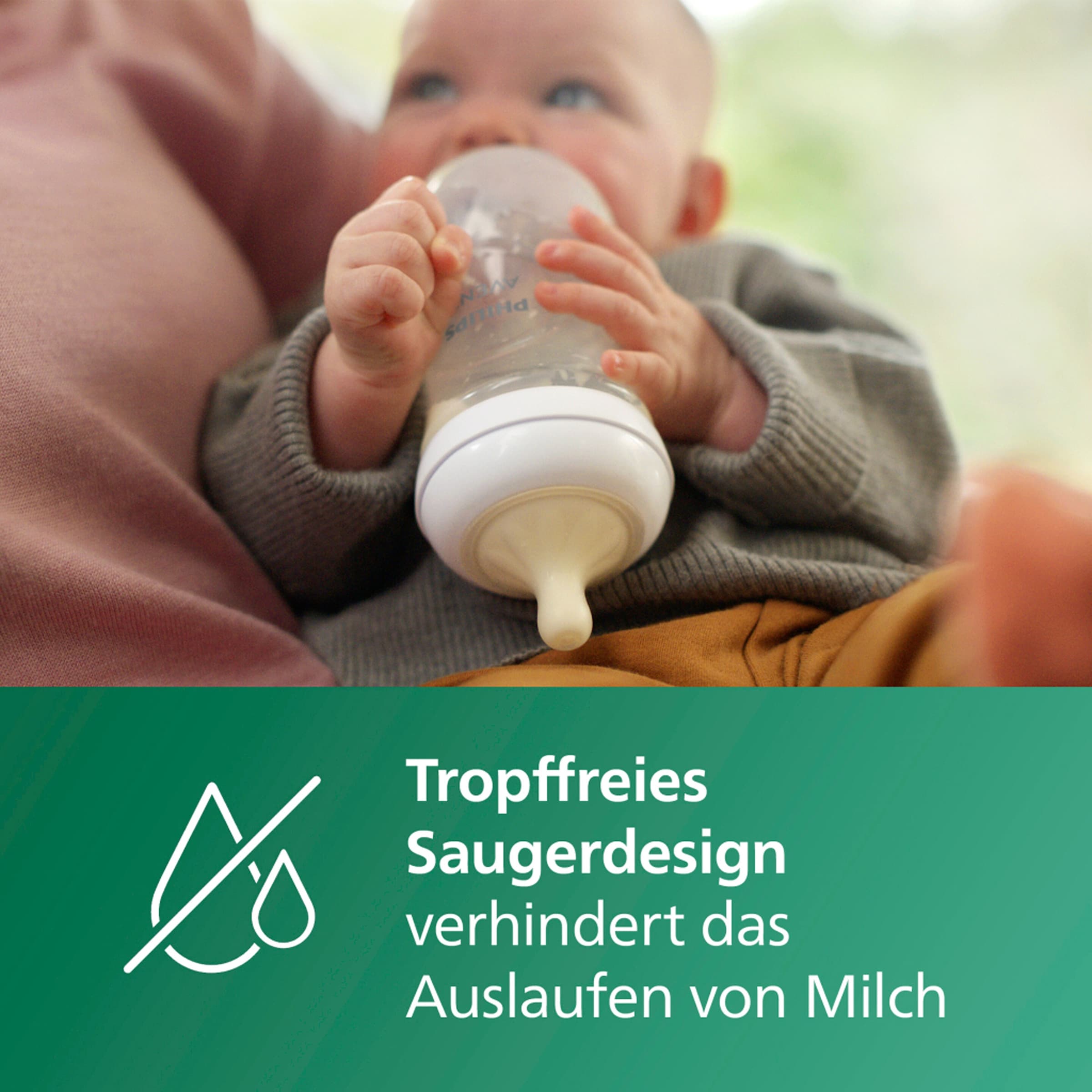 Philips Avent 2er-Pack Babyflasche Natural Response, Glas, 240ml, ab 1M