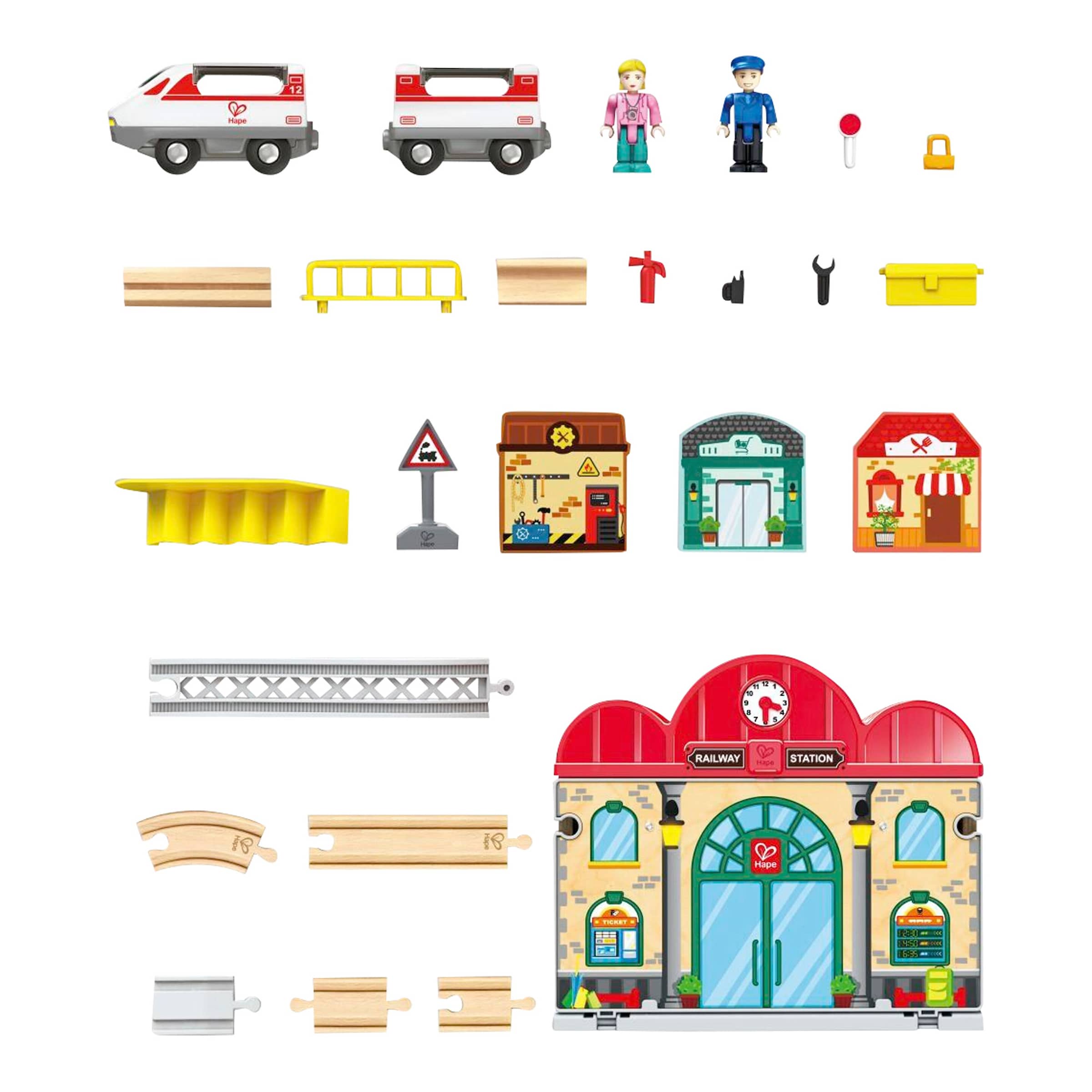 Hape Tragbares Bahnhof-Set