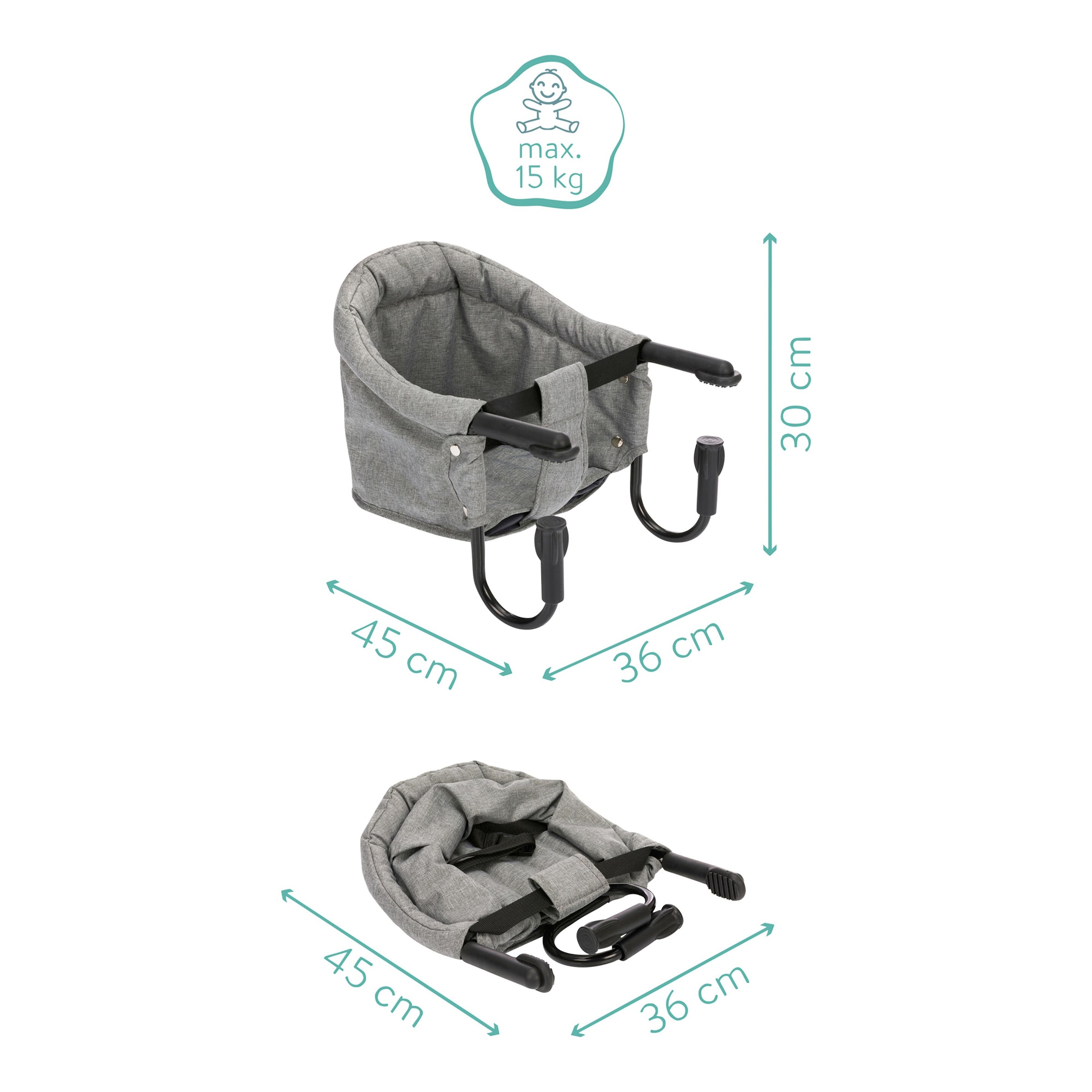 Babycab Tischsitz Flexi für Tischplatte Stärke 2-8,5 cm