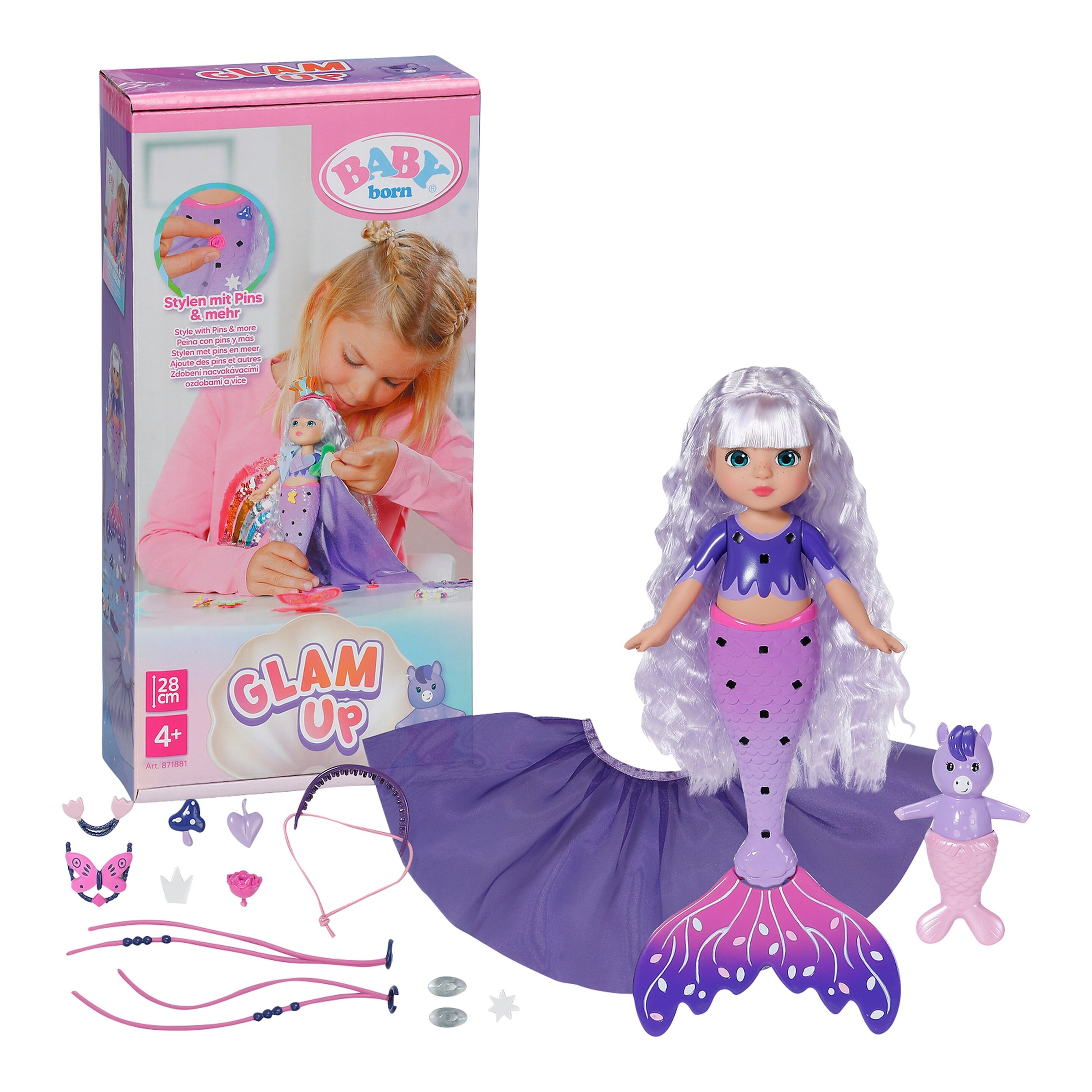 Zapf Creation Baby Born Puppe Meerjungfrau Glam Up Aura
