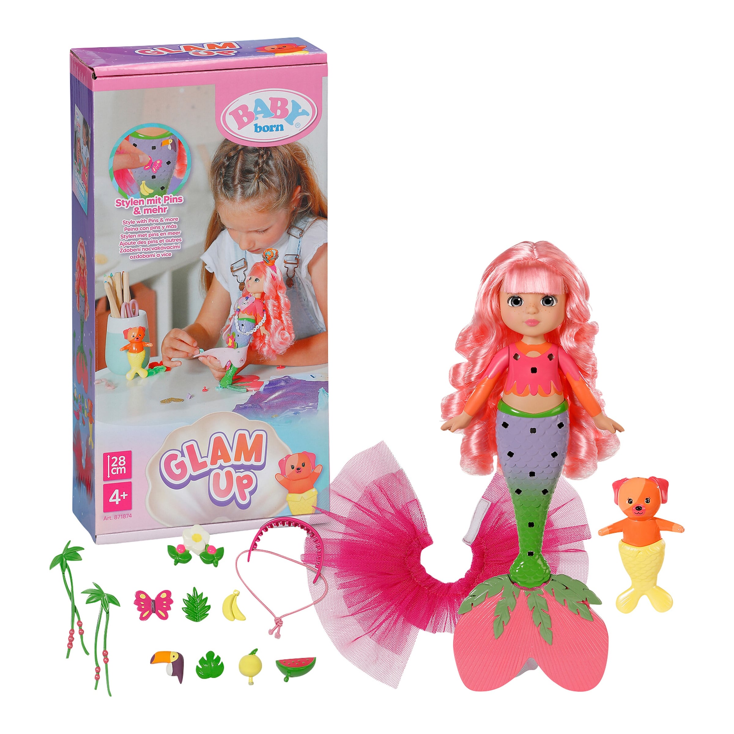 Zapf Creation Baby Born Puppe Meerjungfrau Glam Up Sunshine