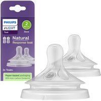 Philips Avent 2er-Pack Natural Response Sauger, Silikon, Stufe 2, ab Geburt