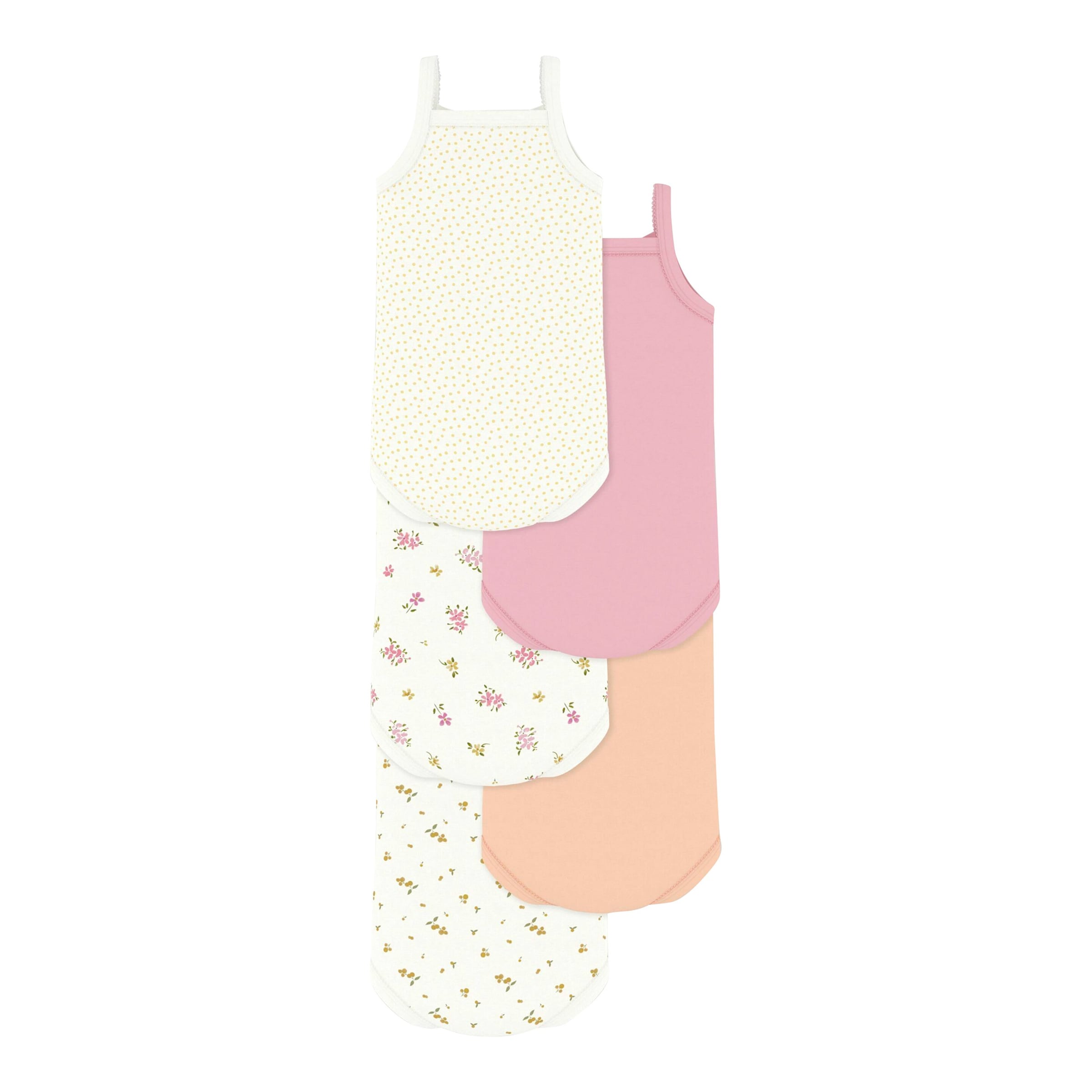 Petit Bateau 5er-Pack Bodys ohne Arm Blumen Punkte
