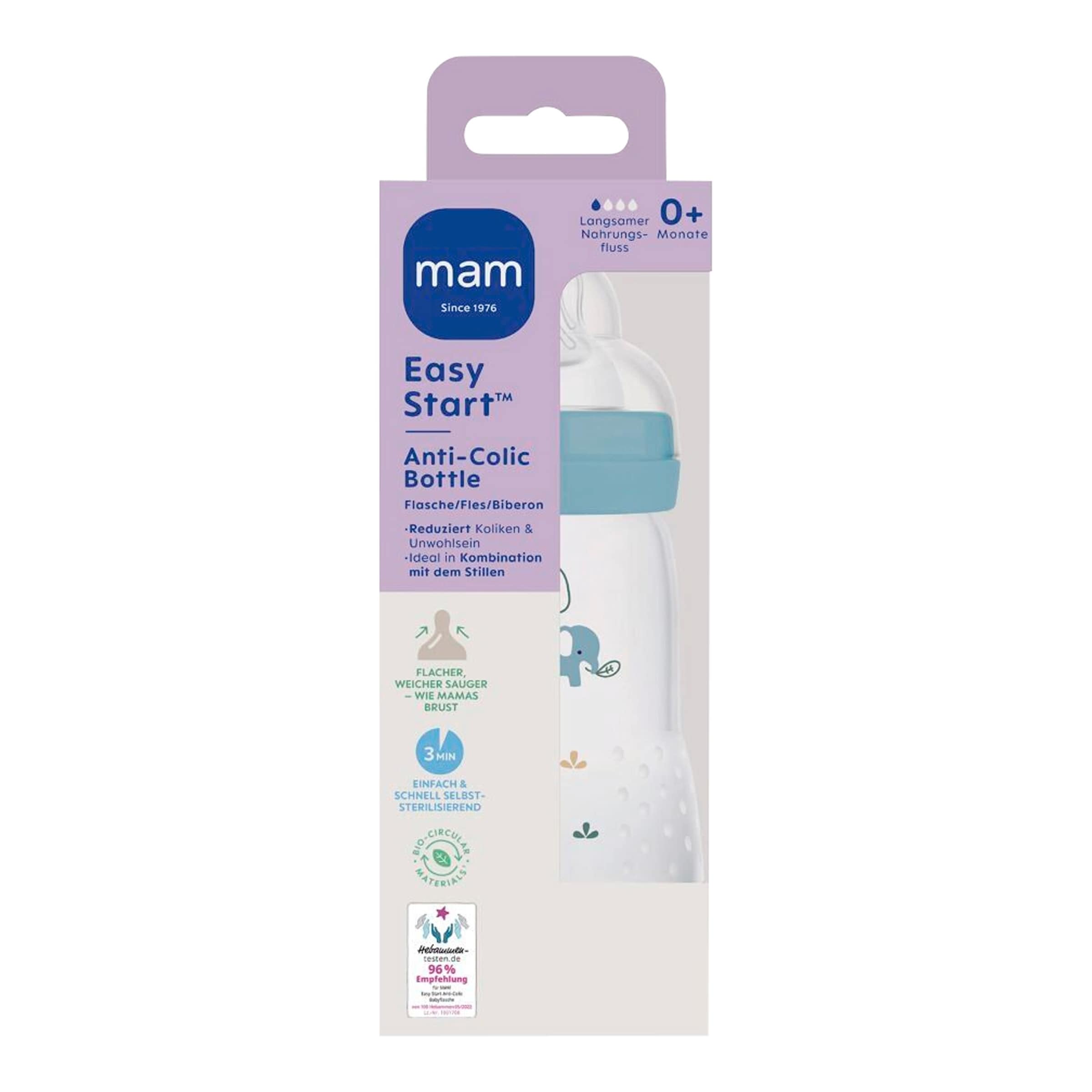 Mam Babyflasche Easy Start matt, Anti-Kolik, 260 ml, ab 0M