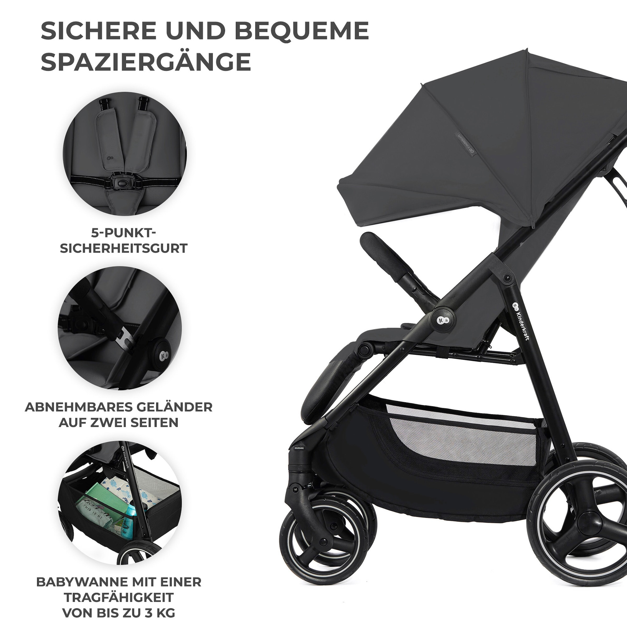 Kinderkraft Buggy TRIG 3 grau