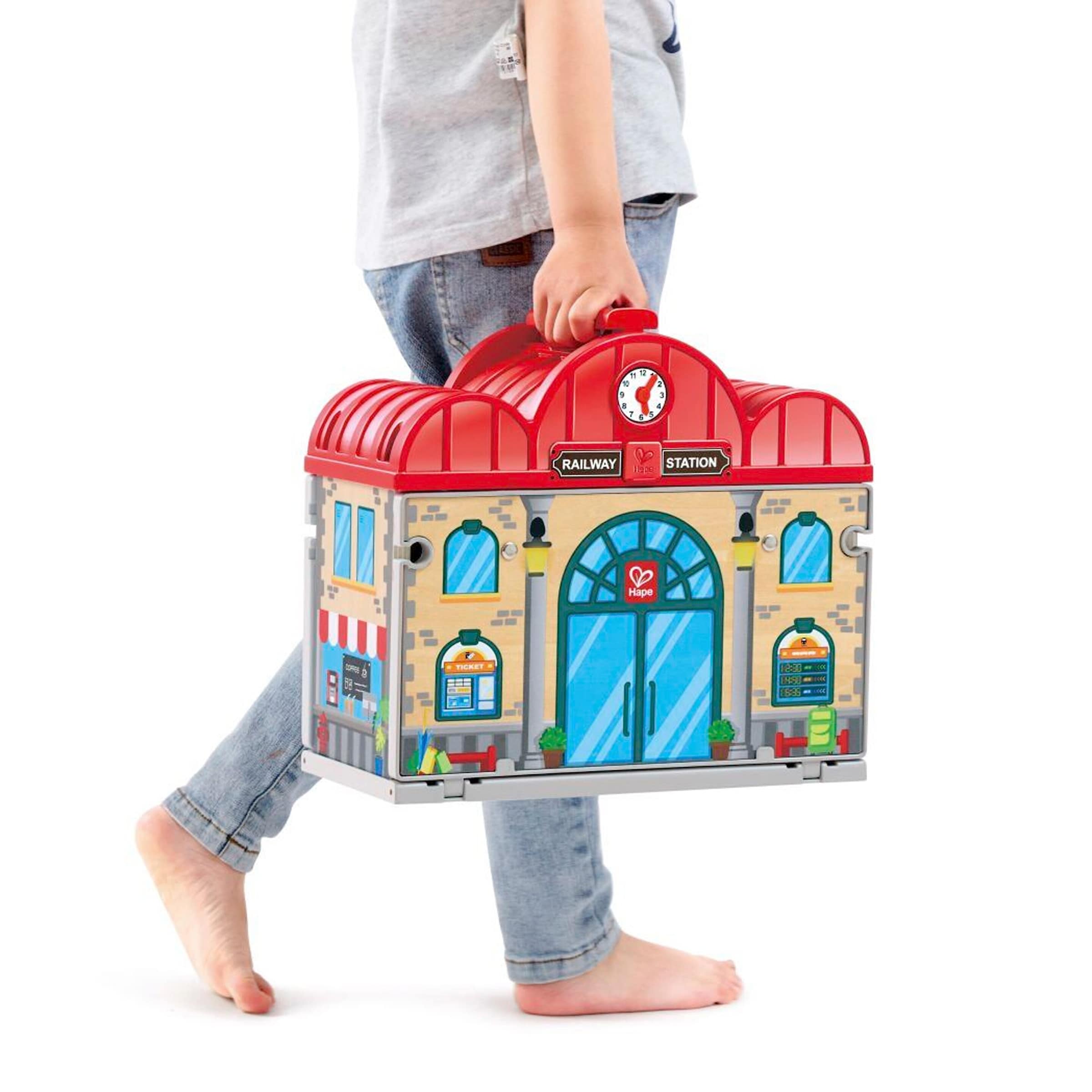 Hape Tragbares Bahnhof-Set