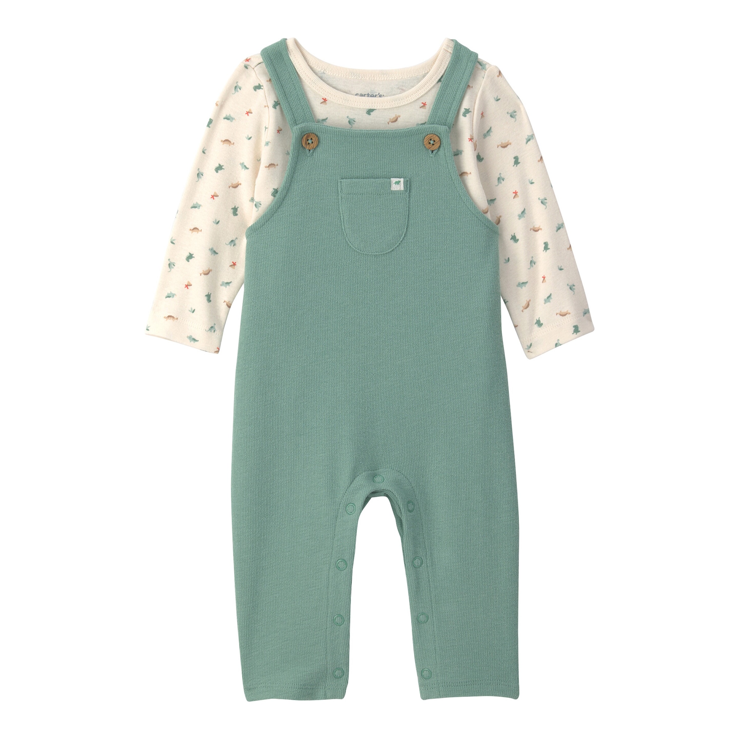 Carter's 2-tlg. Set Shirt langarm und Latzhose Dinos