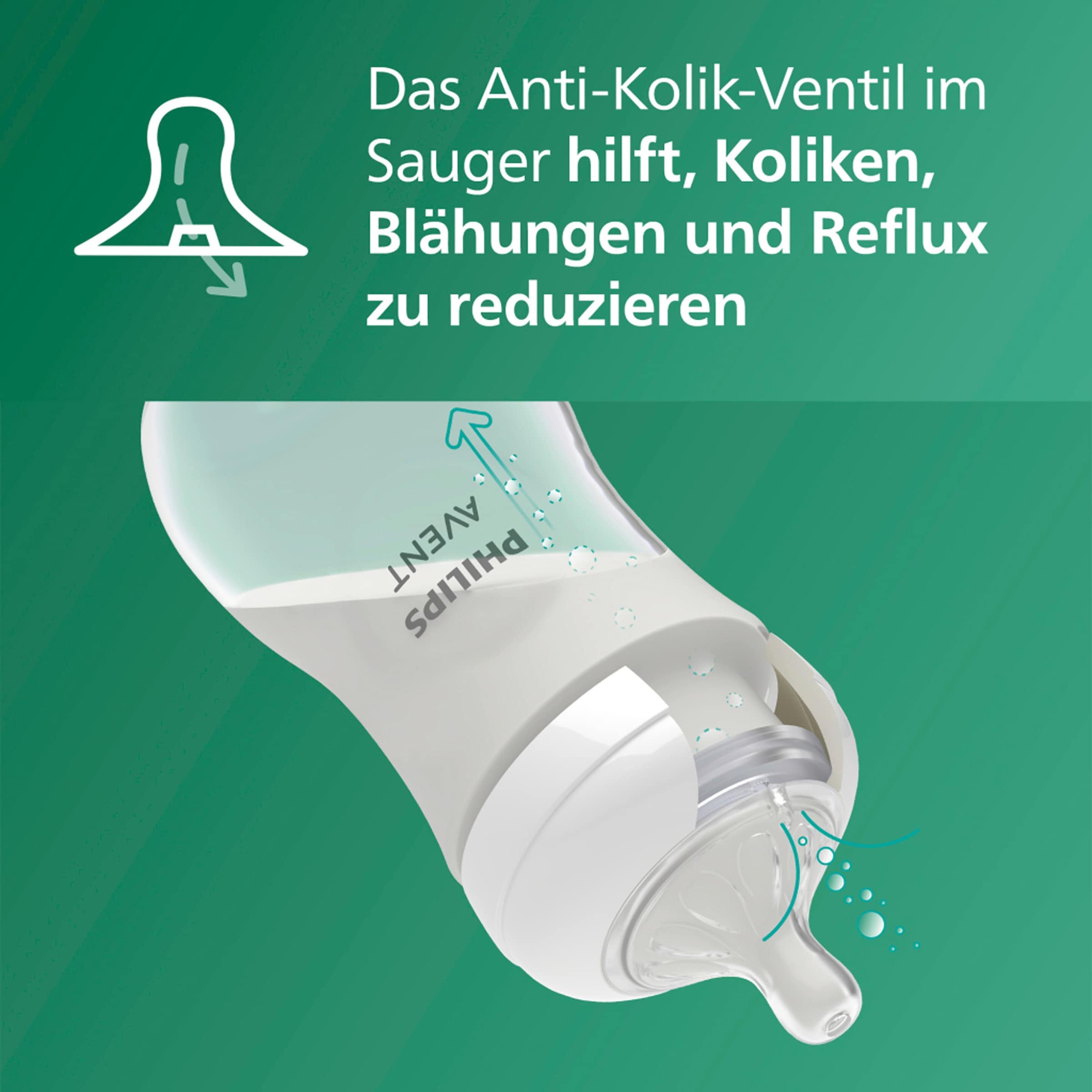 Philips Avent 2er-Pack Babyflasche Natural Response, Glas, 240ml, ab 1M