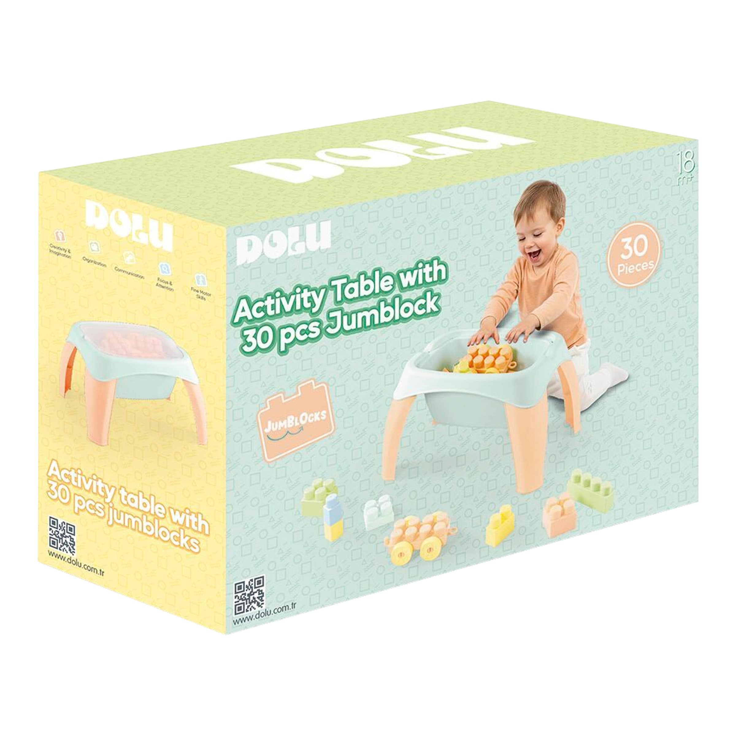 Dolu Activity-Spieltisch mit 30 Bausteinen