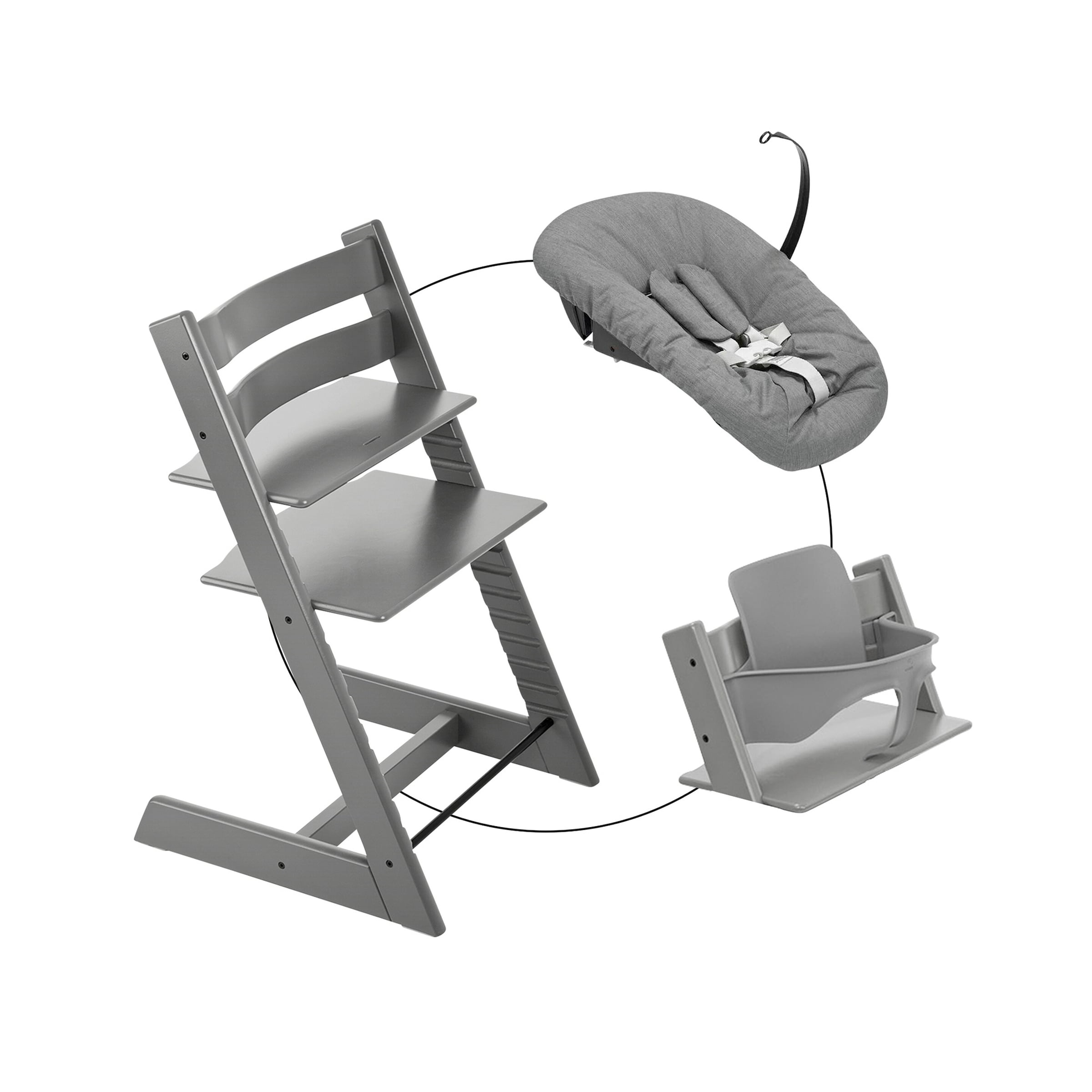 Stokke® Tripp Trapp® Bundle Treppenhochstuhl inkl. Newbornset Deep Grey & Babyset