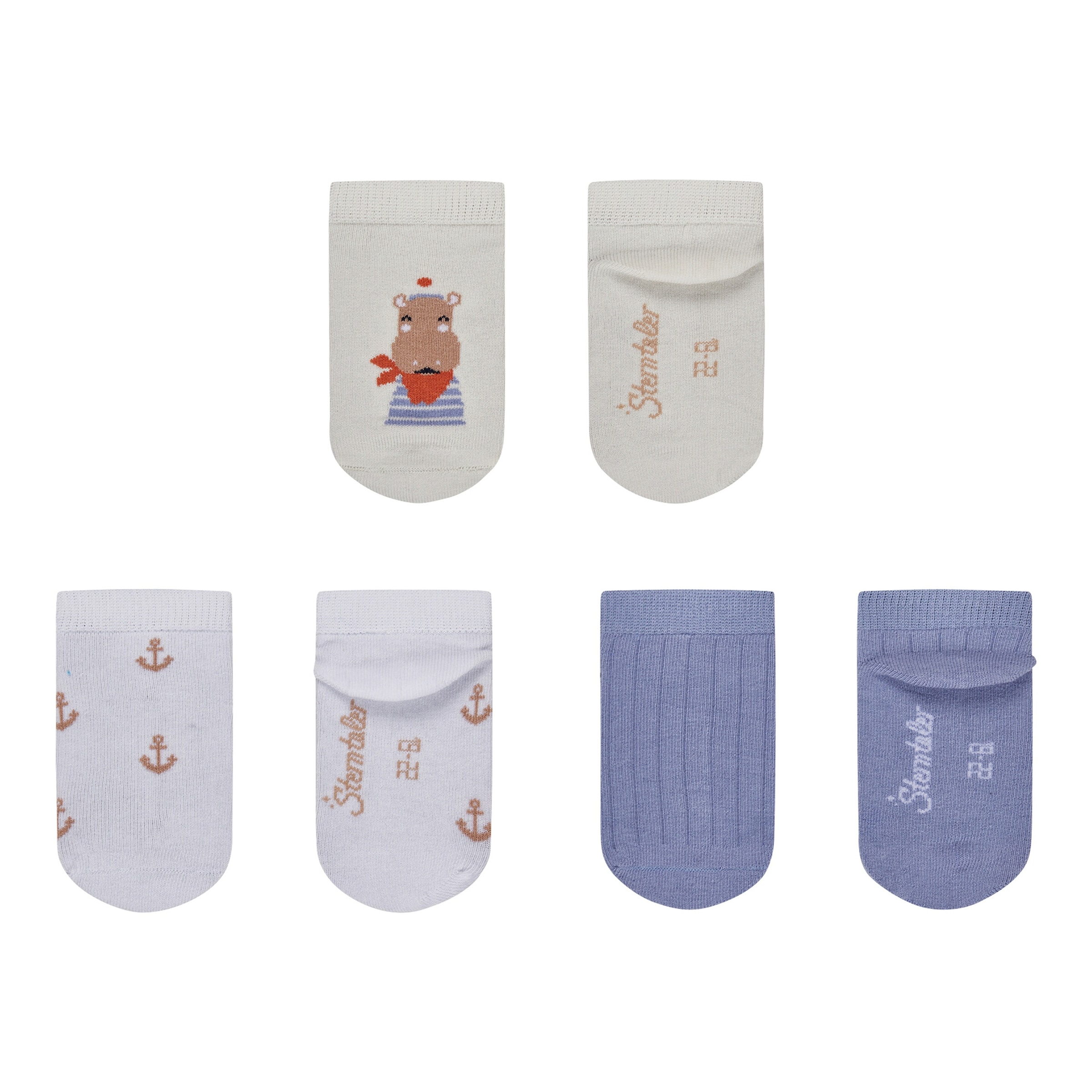 Sterntaler 3er-Pack Sneakersocken Hippo