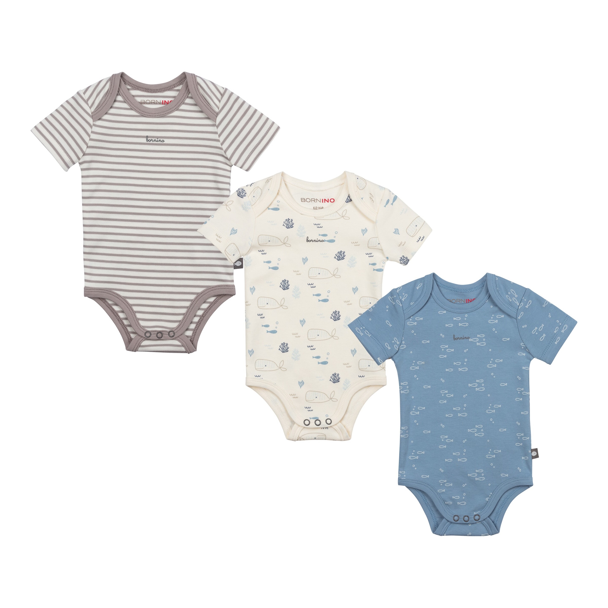 Bornino Lieblinge 3er-Pack Bodys kurzarm Ocean