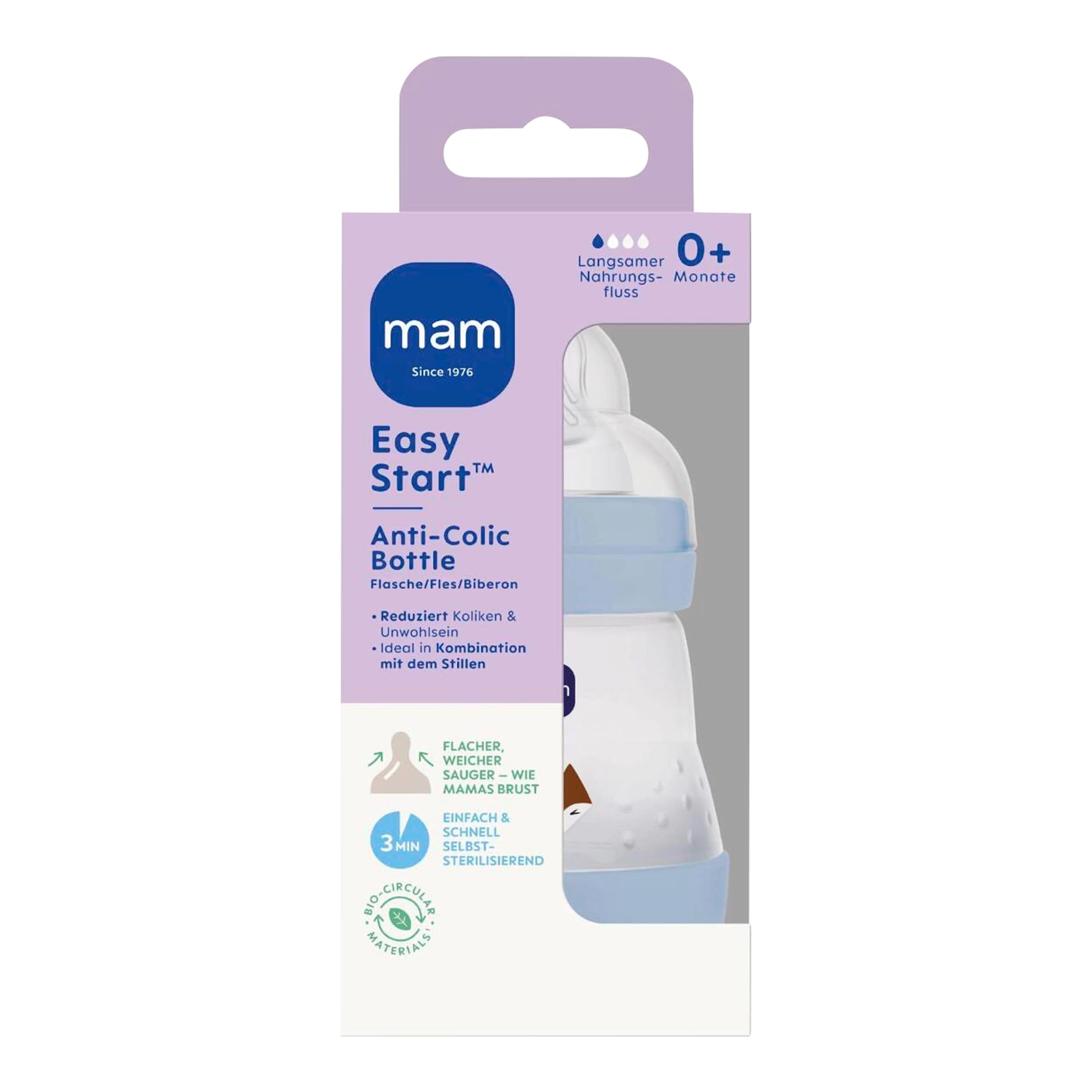 Mam Babyflasche Easy Start matt, Anti-Kolik, 160 ml, ab 0M