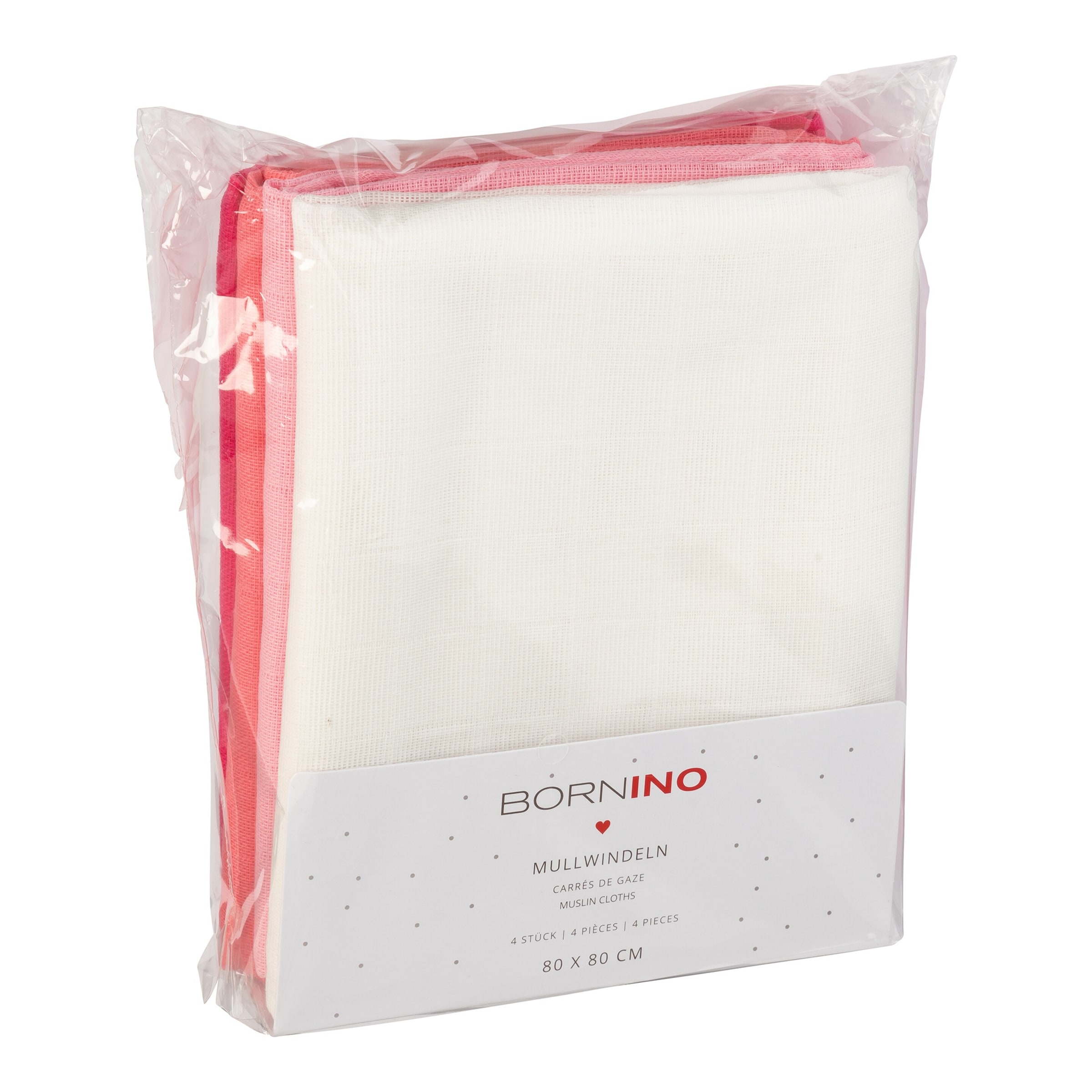 Bornino Lieblinge 4er-Pack Mullwindeln 80x80 cm