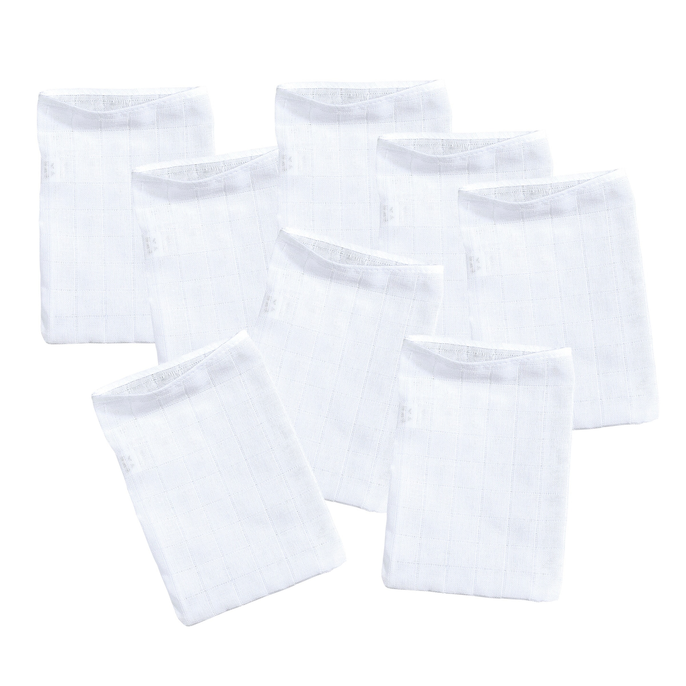 Bornino Lieblinge 8er-Pack Mullwaschlappen 15x20 cm weiß