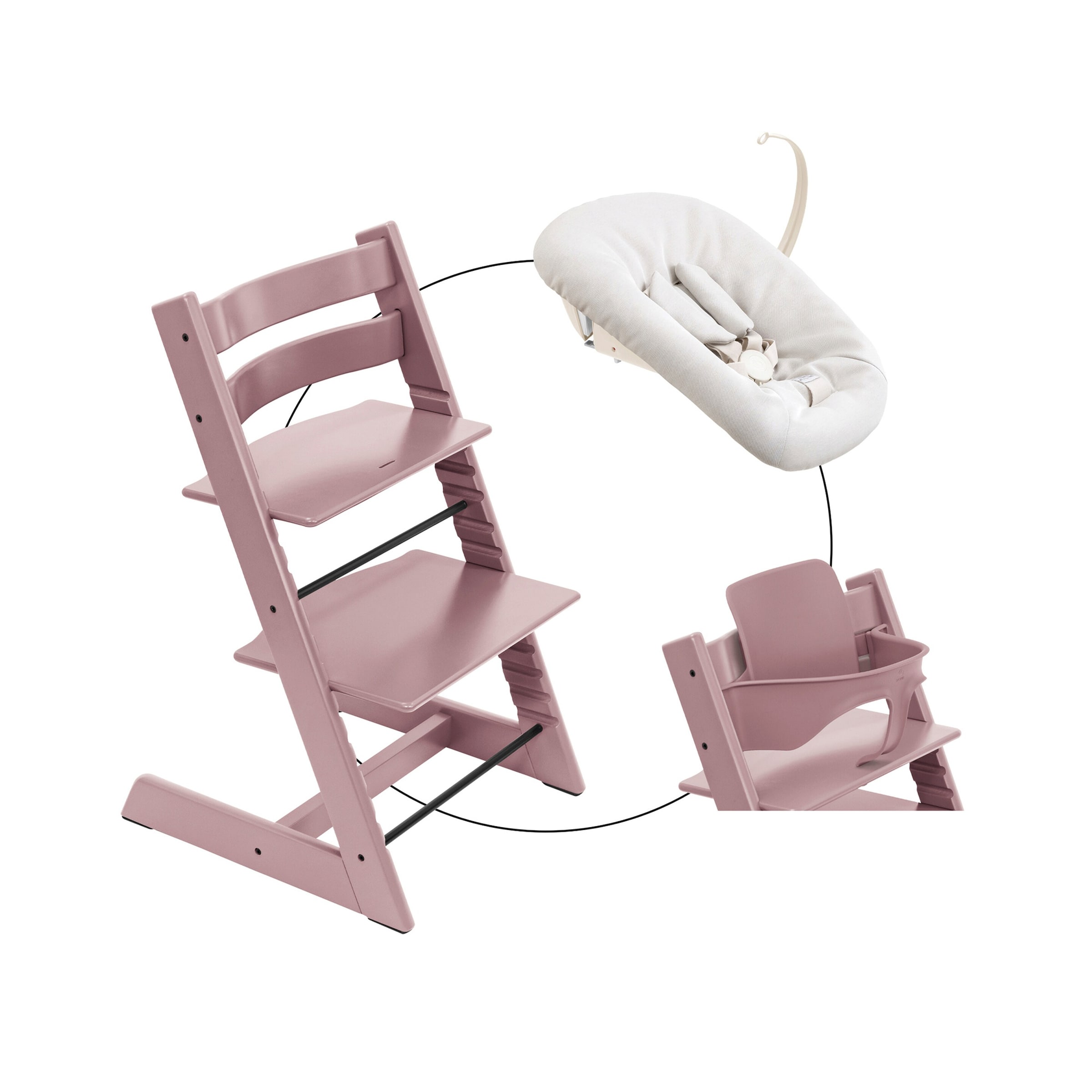 Stokke® Tripp Trapp® Bundle Treppenhochstuhl inklusive Newbornset Vanilla White & Babyset