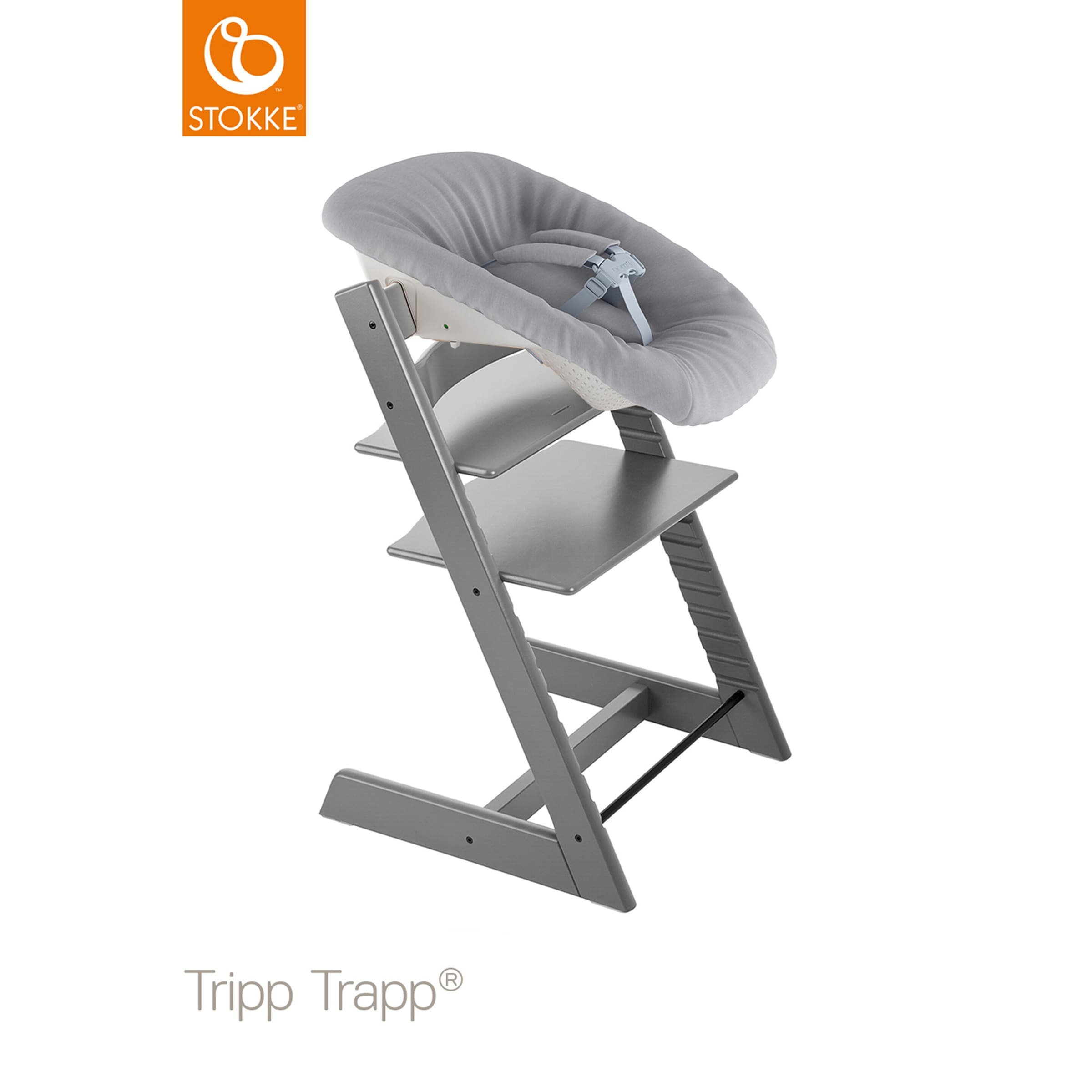 Stokke® Tripp Trapp® Bundle Treppenhochstuhl inkl. Newbornset Light Grey & Babyset