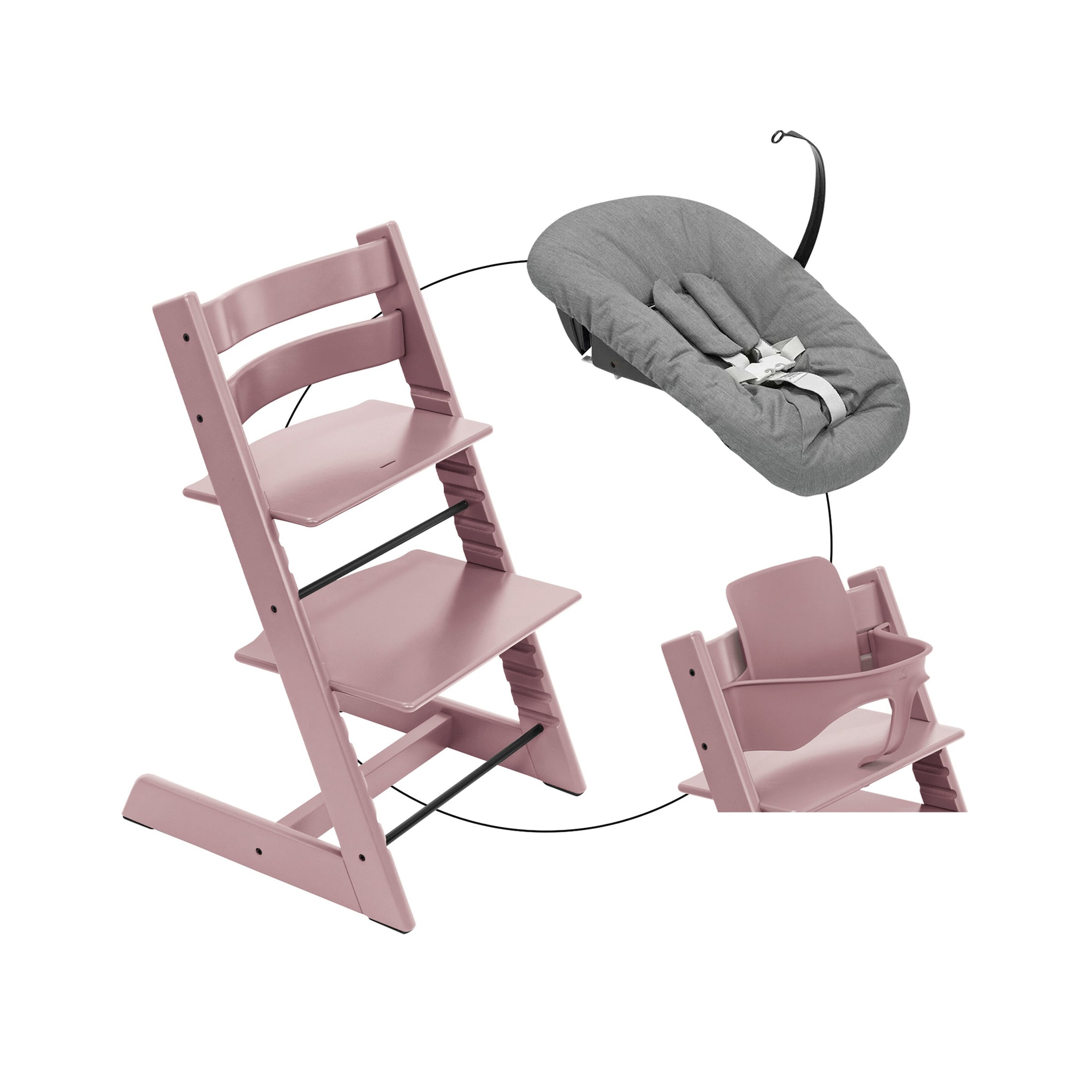 Stokke® Tripp Trapp® Bundle Treppenhochstuhl inkl. Newbornset Deep Grey & Babyset