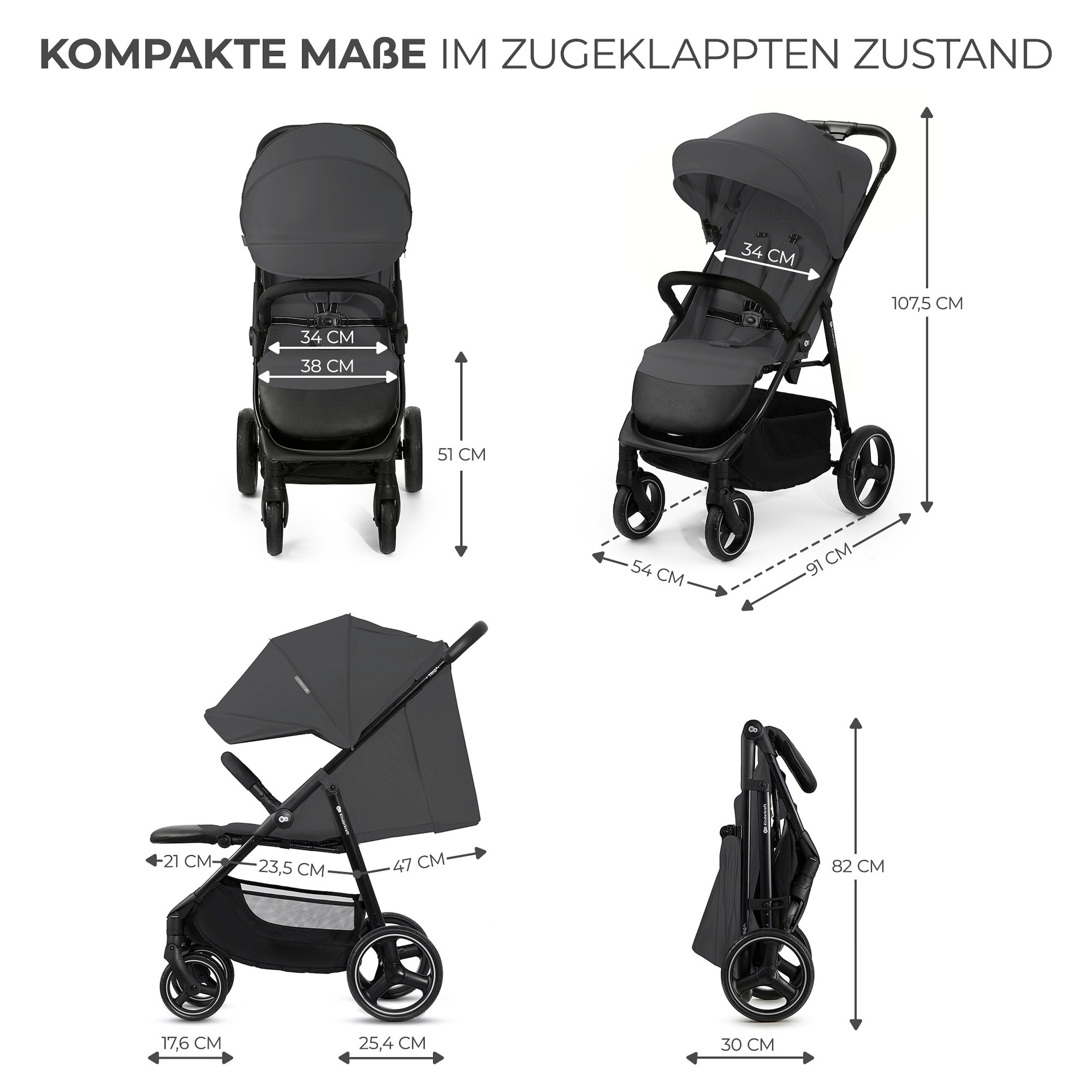 Kinderkraft Buggy TRIG 3 grau