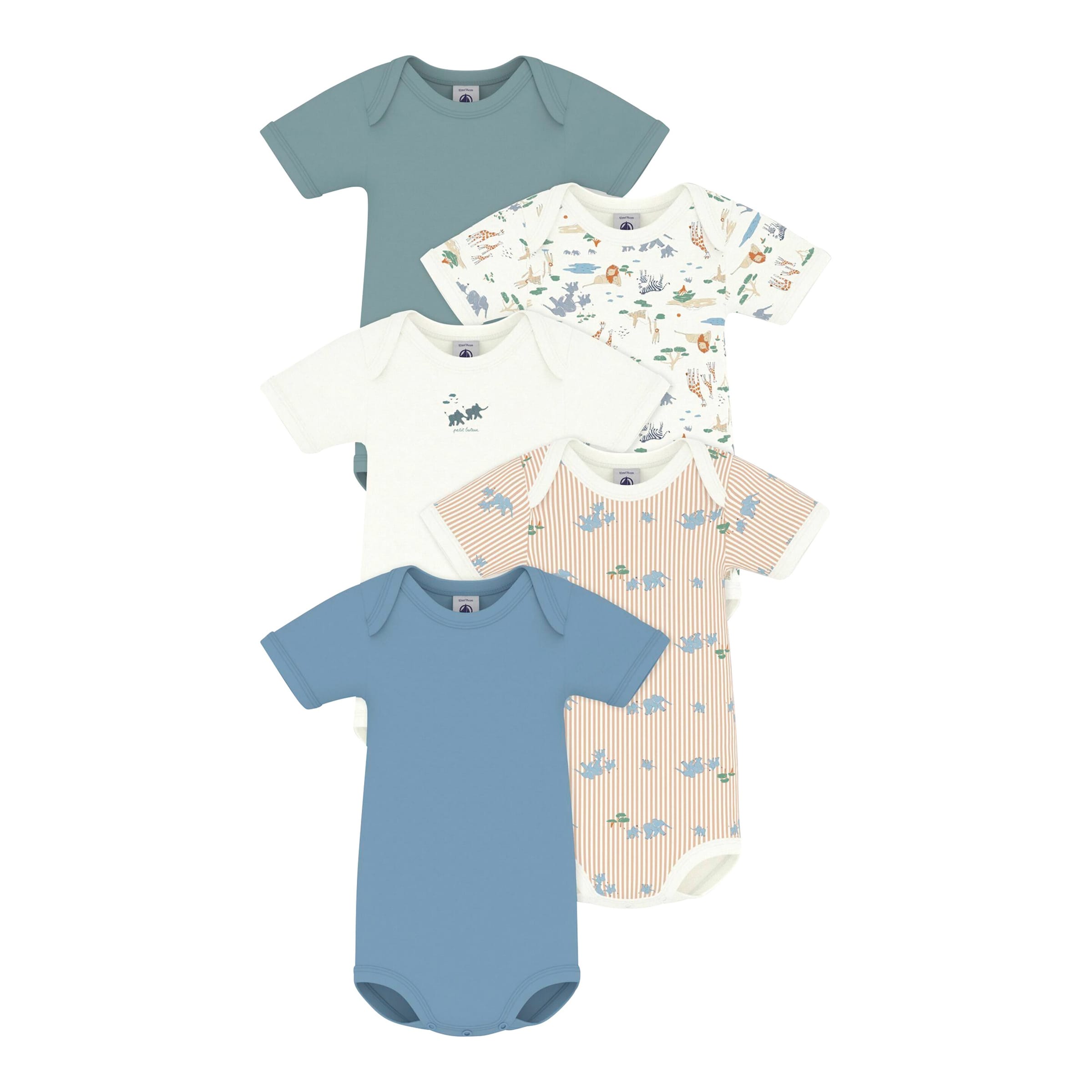 Petit Bateau 5er-Pack Bodys kurzarm Safari