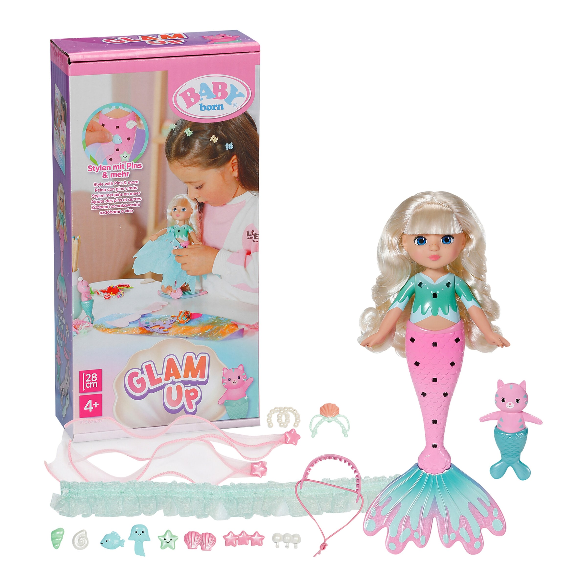 Zapf Creation Baby Born Puppe Meerjungfrau Glam Up Sparkle