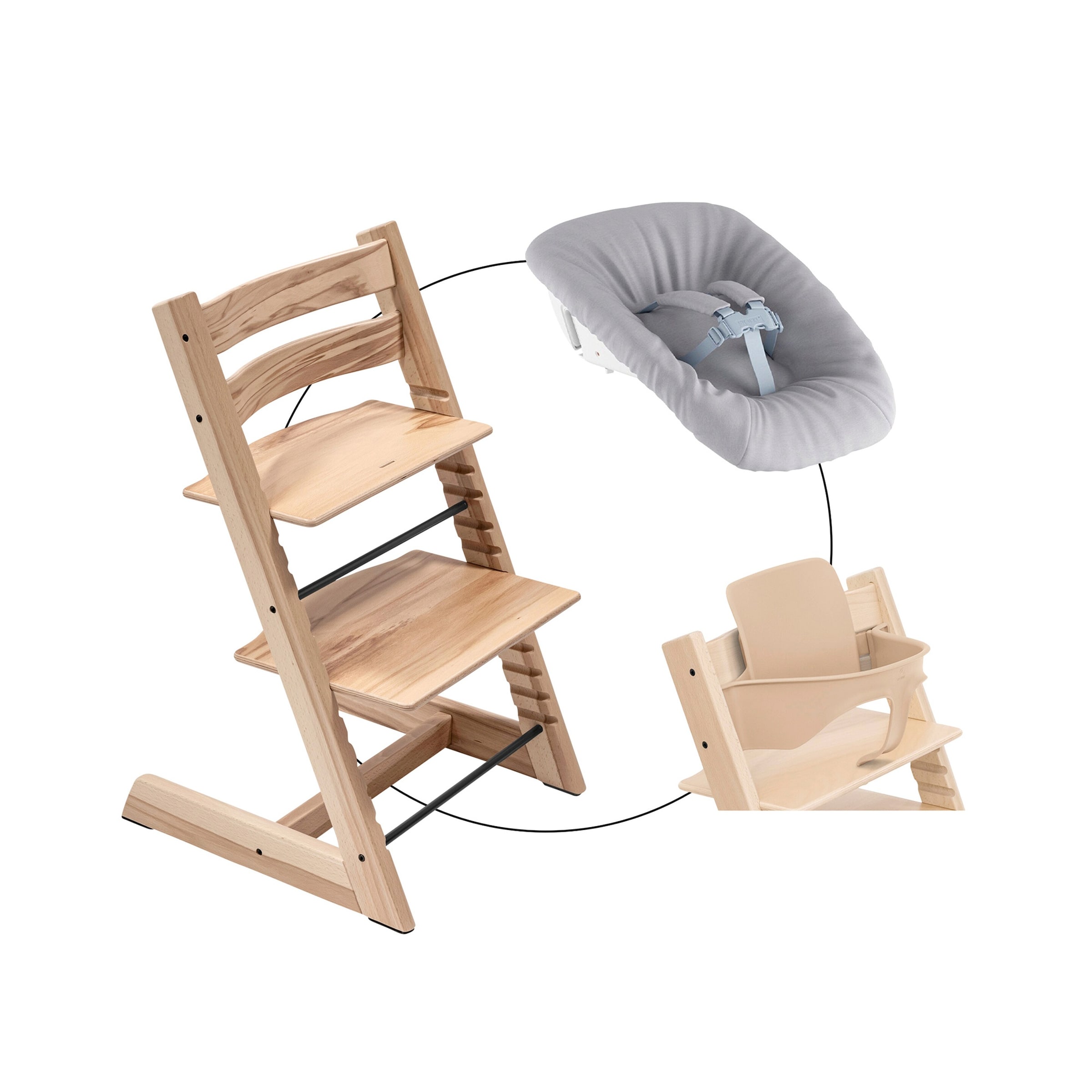 Stokke® Tripp Trapp® Bundle Treppenhochstuhl inkl. Newbornset Light Grey & Babyset